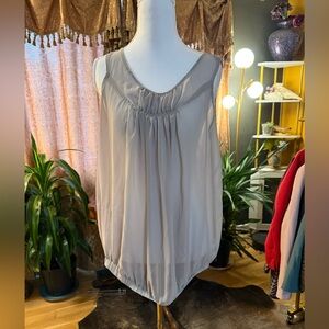 Apostrophe Sheer Gray Top size M